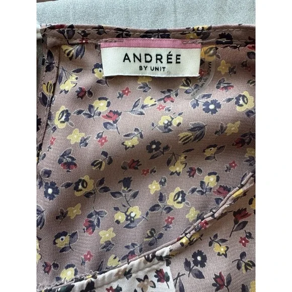 Andrée‎ by Unit Floral Long Sleeve Blouse Womens Sz L Peasant Boho Romantic - Picture 5 of 8